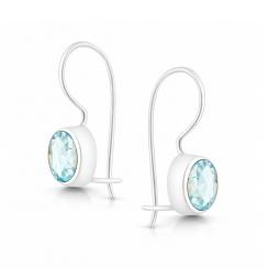 Серьги из серебра 925 пробы со сверкающими фианитами трех разных цветов