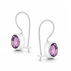 Earrings in 925 silver with sparkling zirconia in three different colors