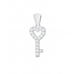 Anhänger aus 925 Silber in Schlüsselform + Silberkette als Geschenk