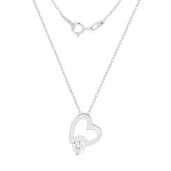 Collier aus 925 Silber mit funkelndem Anhänger in Herzform mit Moissanite