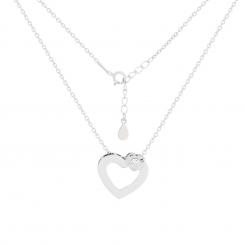 Collier aus 925 Silber mit funkelndem Anhänger in Herzform mit Moissanite