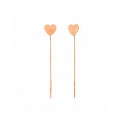 Durchzieher Ohrringe mit Herz aus 585 Rotgold
