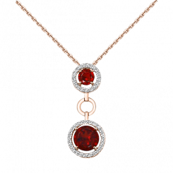 Sokolov necklace in 585 red gold with garnet and zirconia