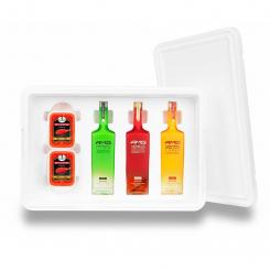 SET Oligarch - 3 Sorten Premium Vodka AMG + 2 BARIN Premium Gold Ketakaviar (gesamt 500g)