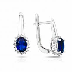 Ohrringe aus 925 Silber mit farblosen und blauen Zirkonia