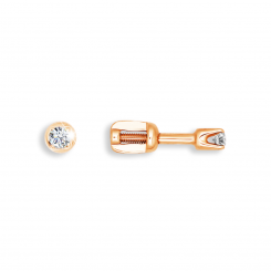Sokolov stud earrings in 585 rose gold with cubic zirconia