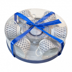 Tea set "White Nights" 12-piece (6 bowls + 6 saucers) in gift box
