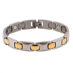 Vivalette Bioenergetisches Magnetarmband aus Edelstahl mit 18K Goldakzenten