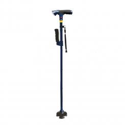 StabilStock - Stabilgehstock mit Doppelgriff, LED & 4-Fuß-Stand für Sicherheit (navy)