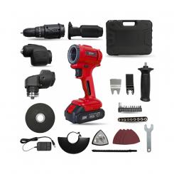 Hausmeister „Multitool“ 10-in-1 Akku-Werkzeugsystem 20 V mit Zubehörkoffer