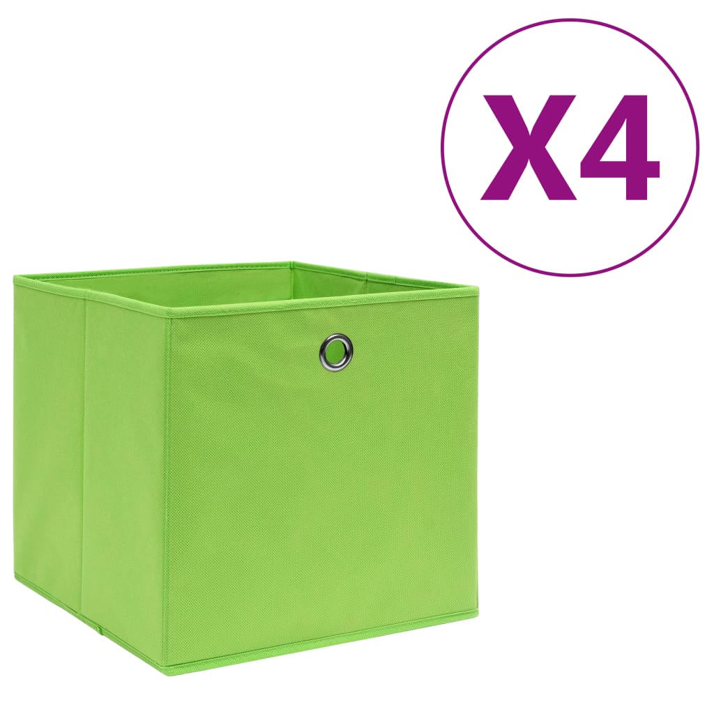 Aufbewahrungsboxen 4 Stk. Vliesstoff 28x28x28 cm Grün 4