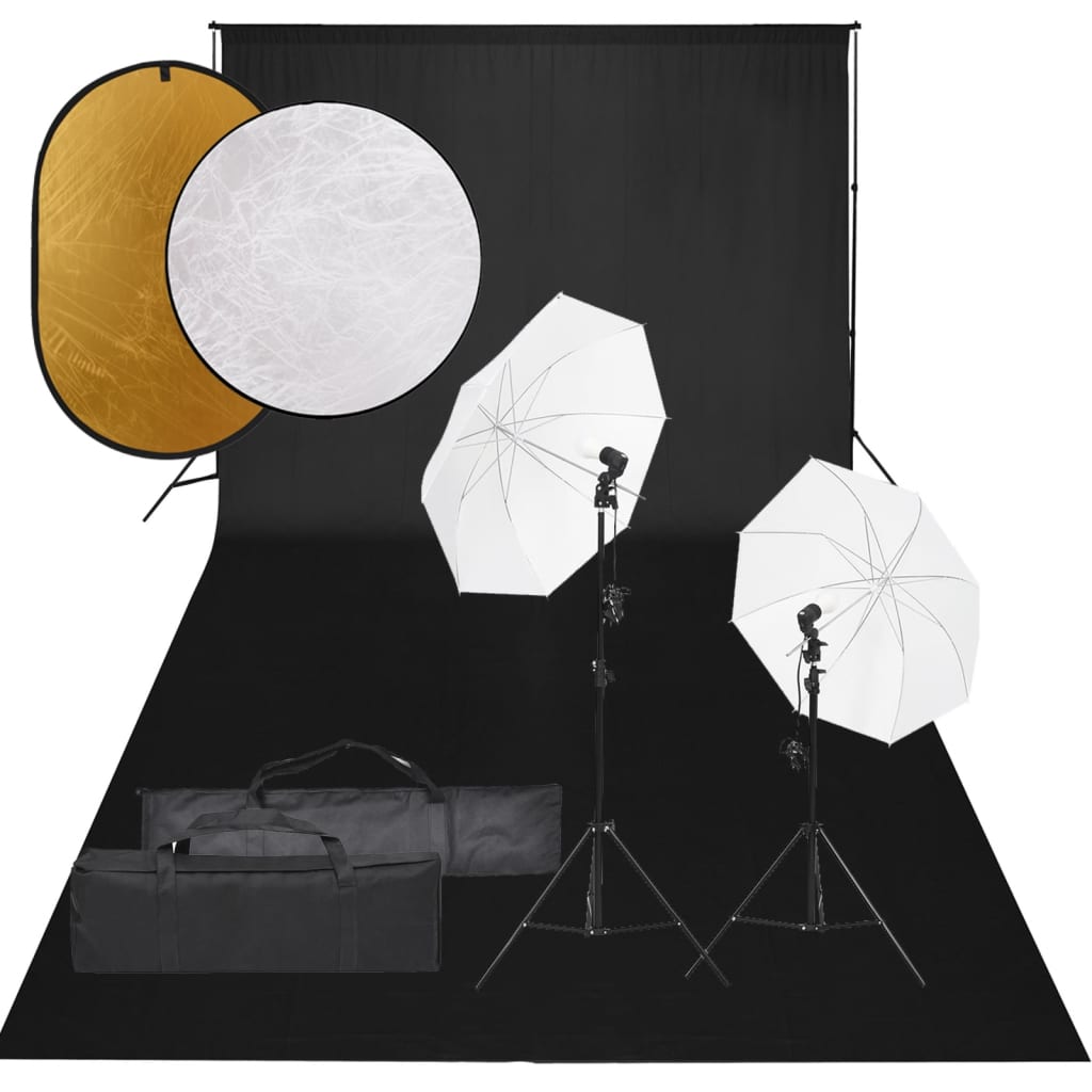 Fotostudio Set mit Beleuchtung Hintergrund Reflektor online kaufen