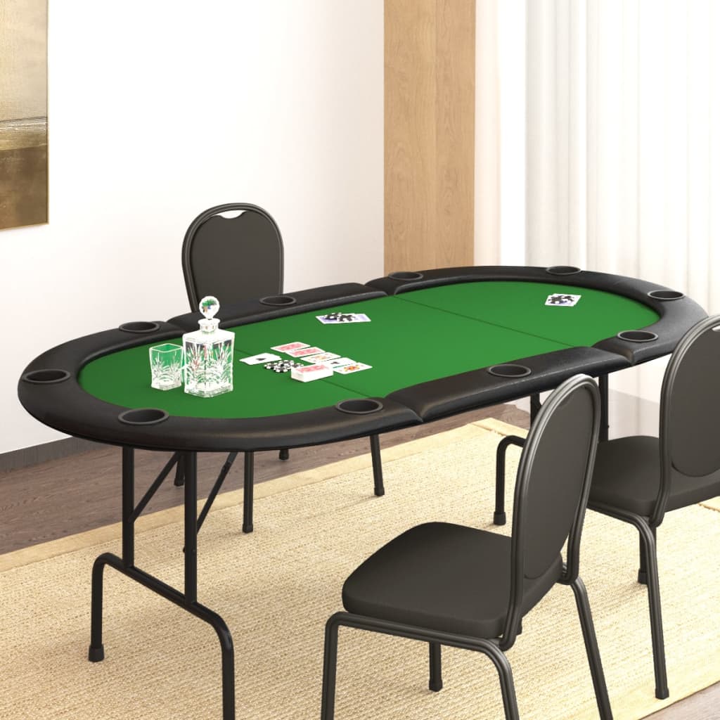 Pokertisch Klappbar 10 Spieler 206x106x75cm Poker Tisch Grün/Blau online  kaufen 