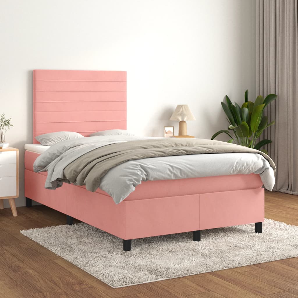 Boxspringbett Rosa Boxspringbett mit Matratze Rosa 120x200 cm Samt Rosa 120 x 200 cm ...