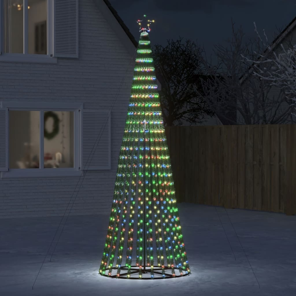 ACAGALA LED Weihnachtsbaum Außen – 688 LEDs, 300 Cm, Blau Leuchtend Mit Stern, PVC-Nadeln, Für Garten