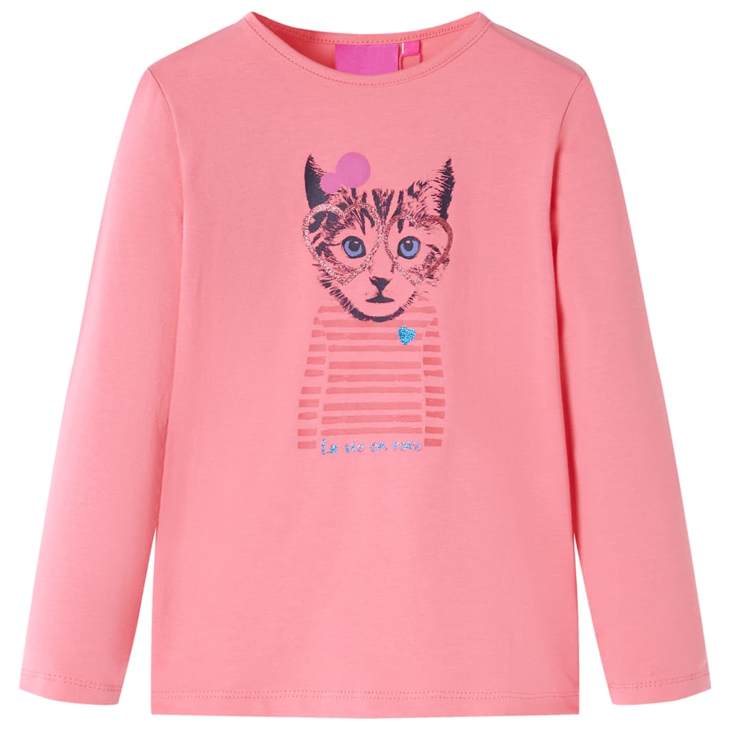 Kinder Langarmshirt Mit Katzen-Print - Weiches Baumwoll-Shirt Für Mädchen & Jungen