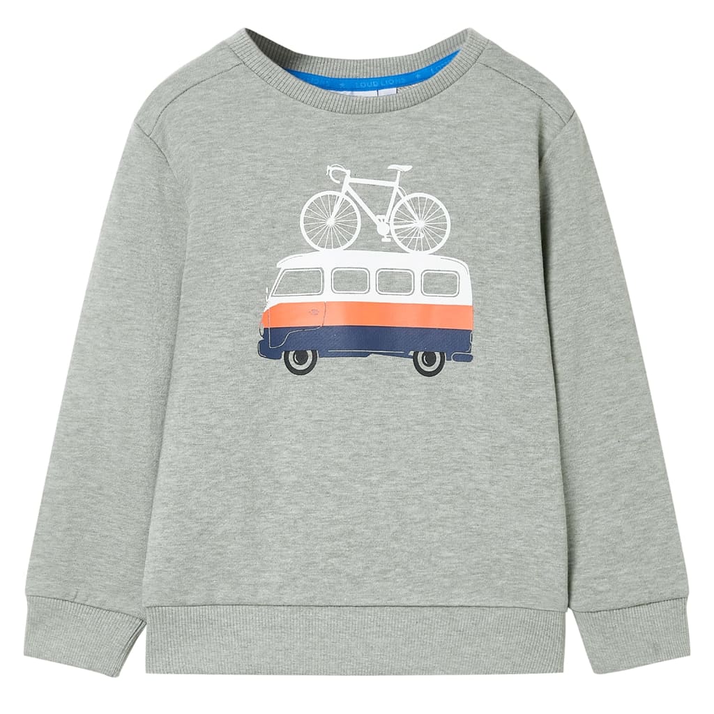 VidaXL Kinder Sweatshirt Mit Bus & Fahrrad Print - 80% Baumwolle, Größen 1,5-10 Jahre