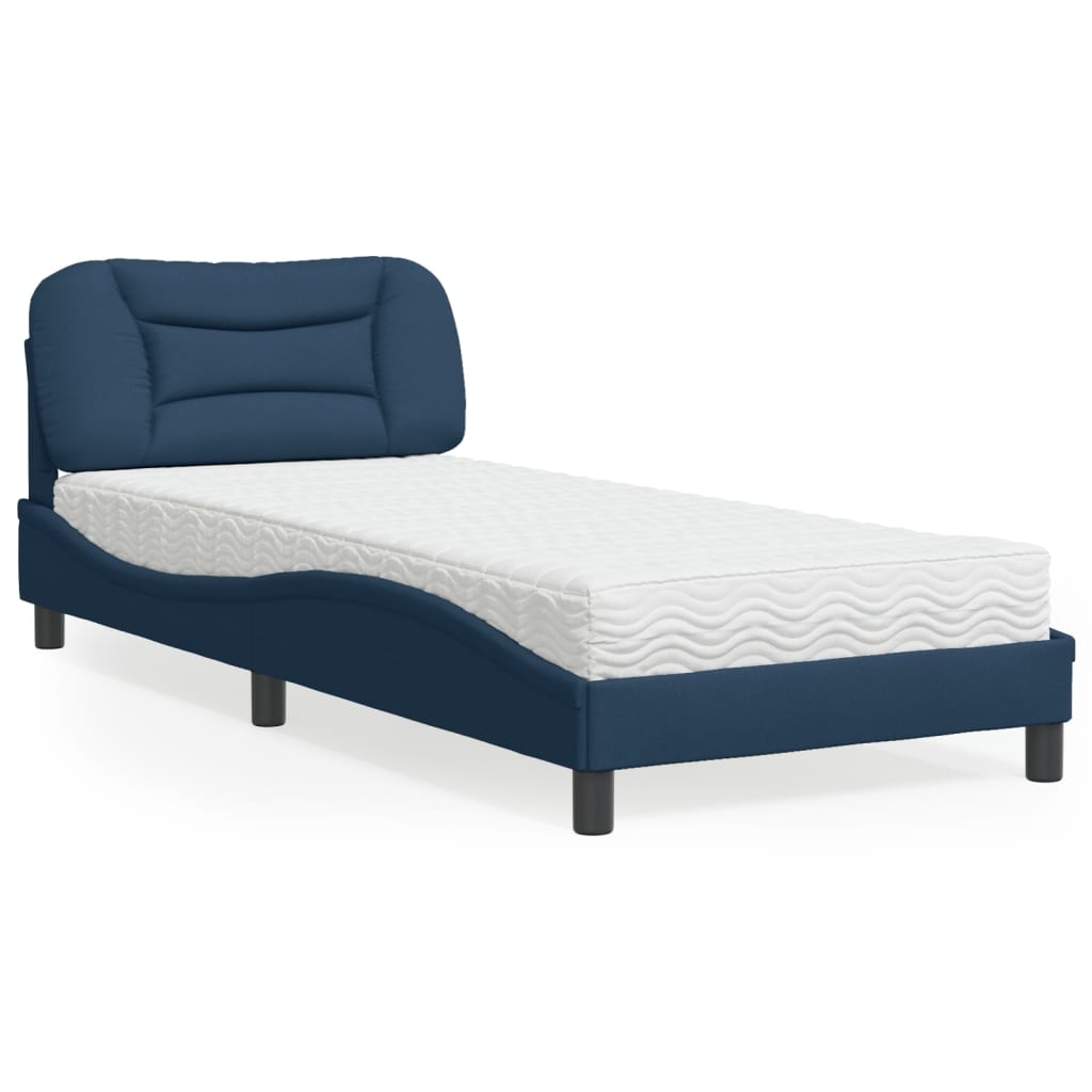 Günstige Betten Mit Matratze Und Lattenrost 90x200 Bett mit Matratze Blau 90x200 cm Stoff online kaufen