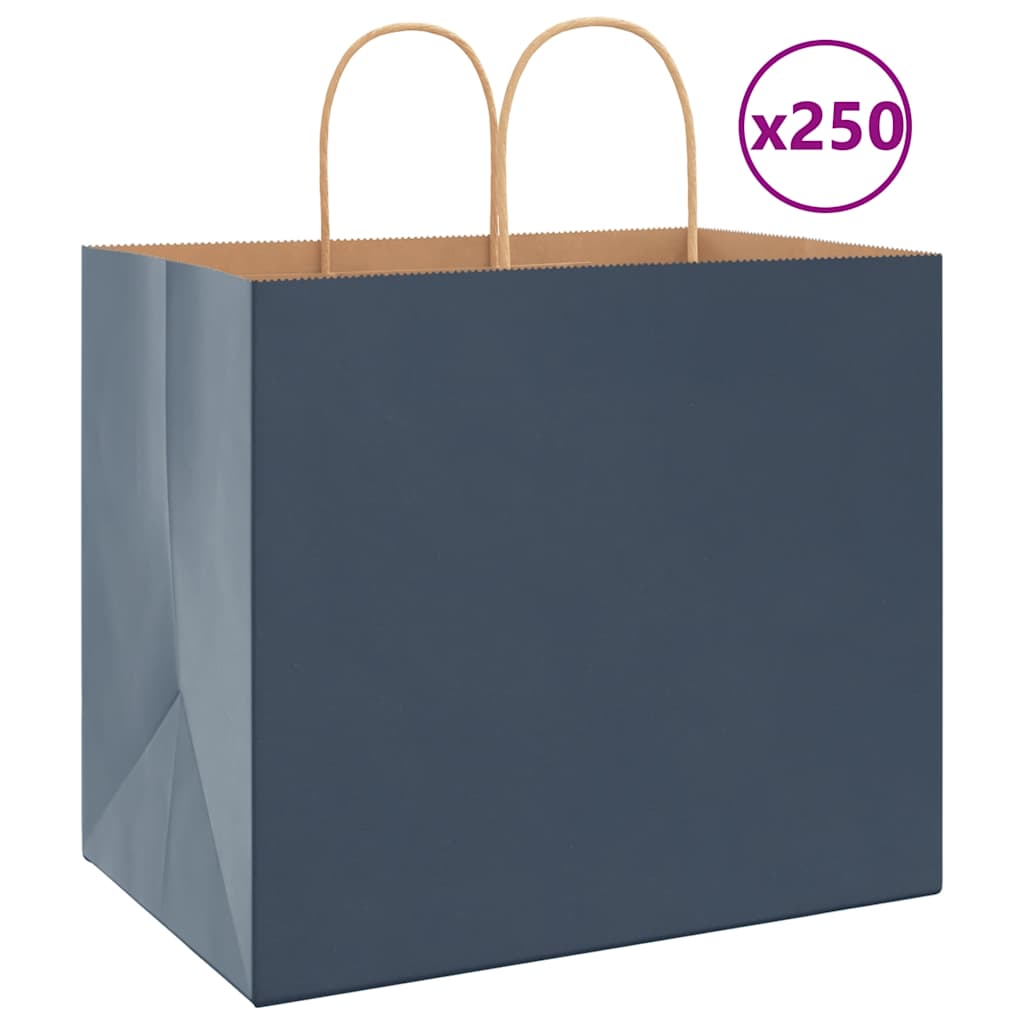 Papiertragetaschen 250 Stk. mit Henkeln Blau 32x22x28 cm online kaufen