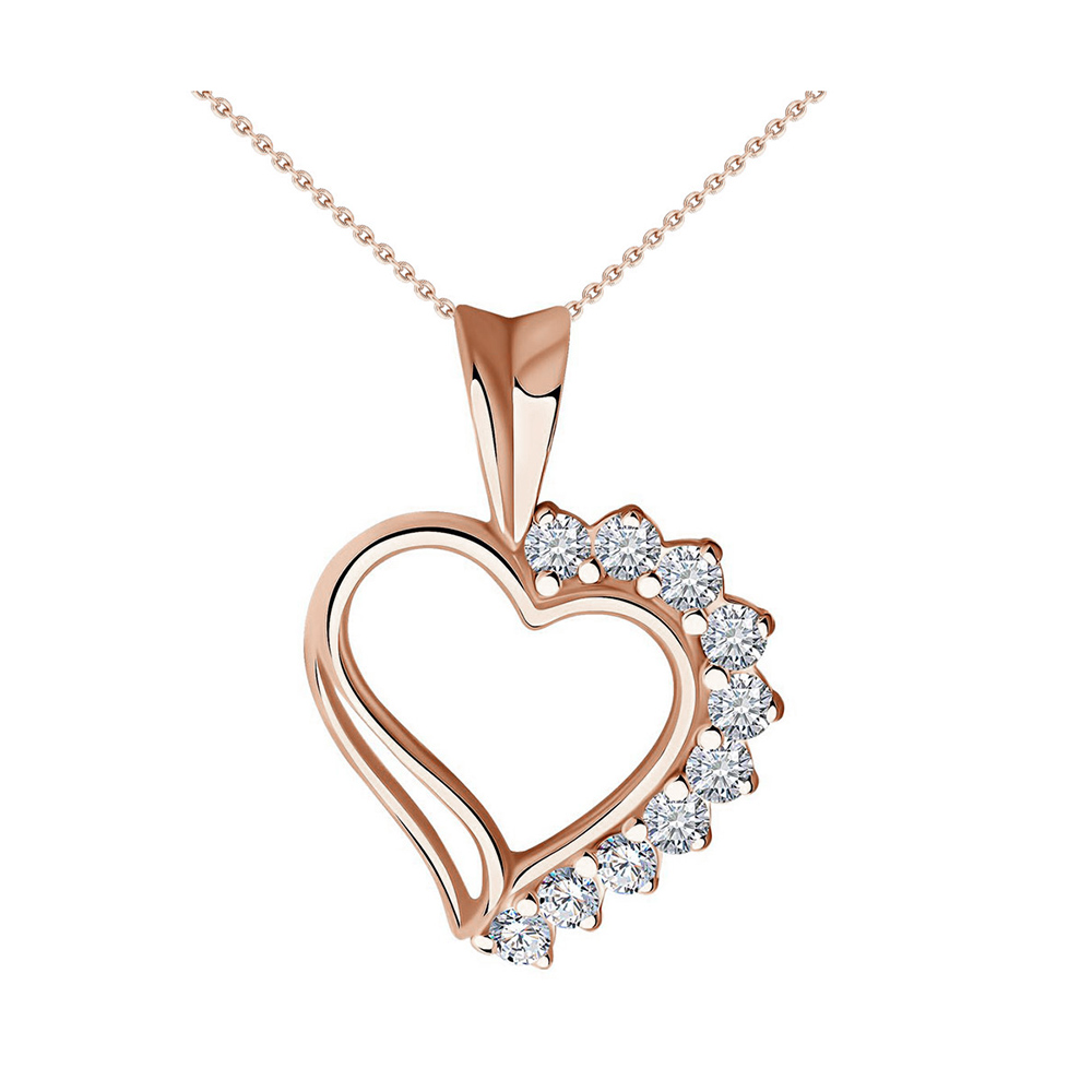 Sokolov set pendant and chain 925 silver with zirconia, gold plated