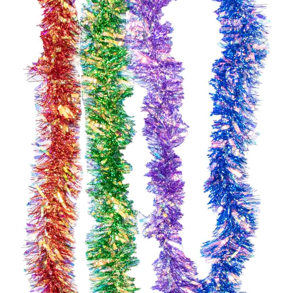 Lametta Girlande multicolor glänzend (Set 10 St,Ø 9 cm, 200 cm)