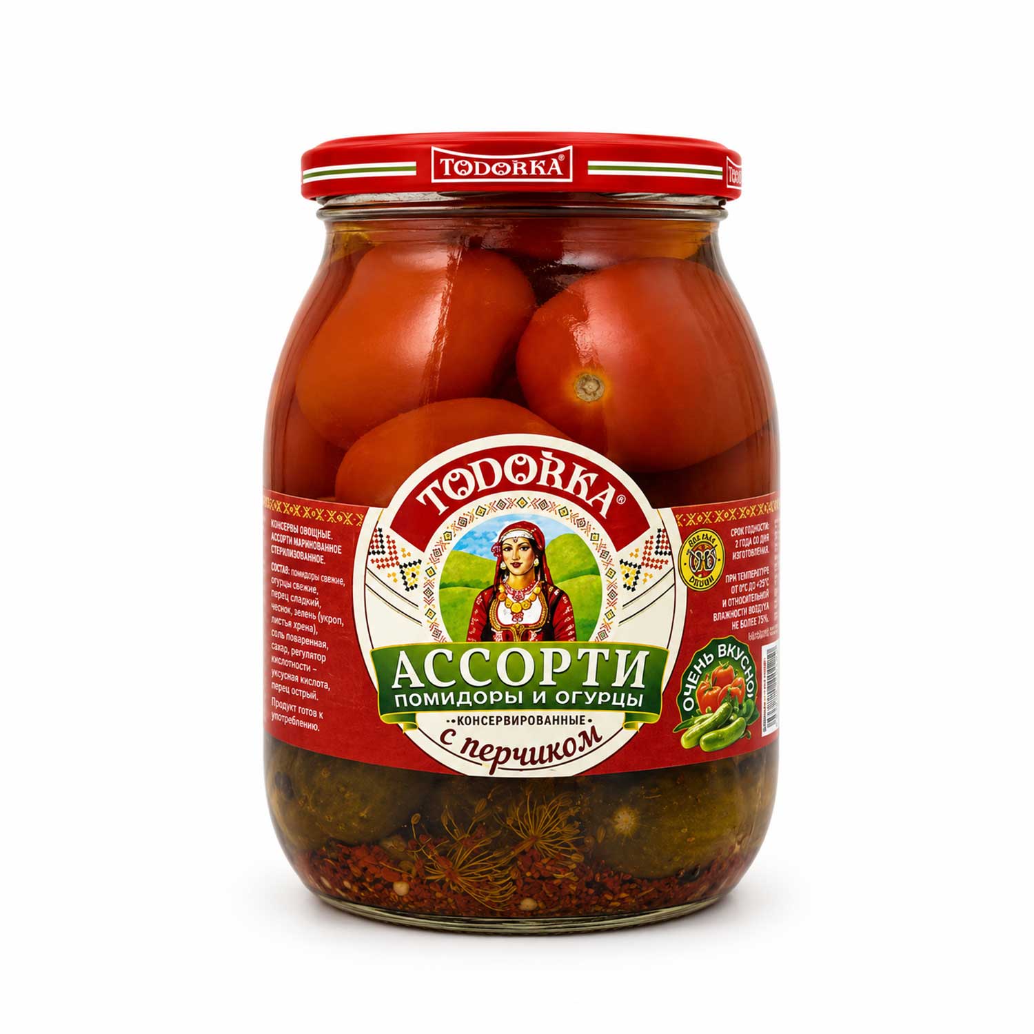 Todorka Assorti Tomaten & Gurken mit Peperoni, 1kg