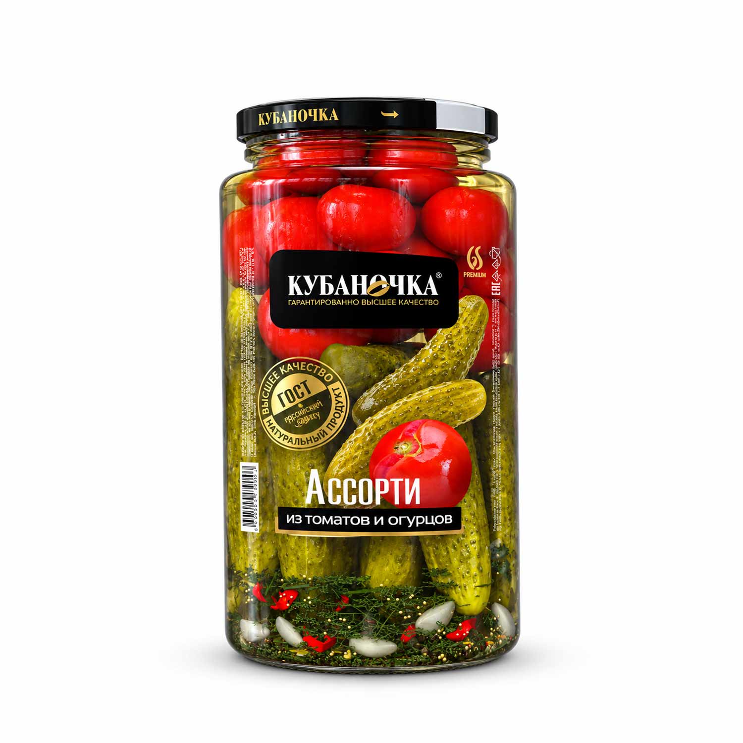 Kubanochka Assorti tomatoes and cucumber, 720g