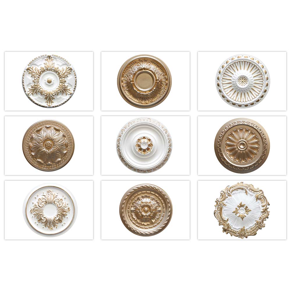 Marbet ceiling rosettes of styrofoam gold color, patterned German online  Marketplace and Shop