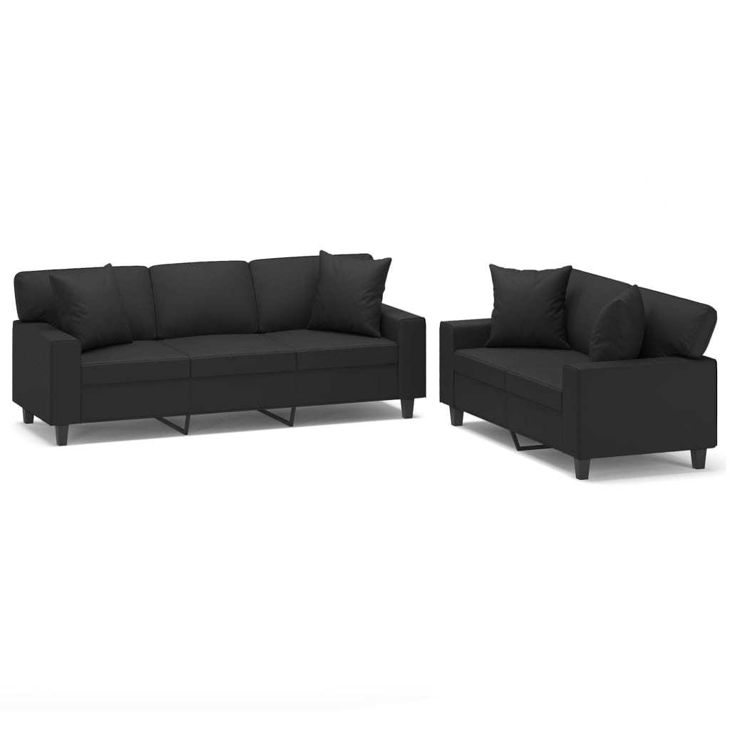 Sofagarnitur Kissen Kunstleder Sofa Couch Wohnzimmer online kaufen