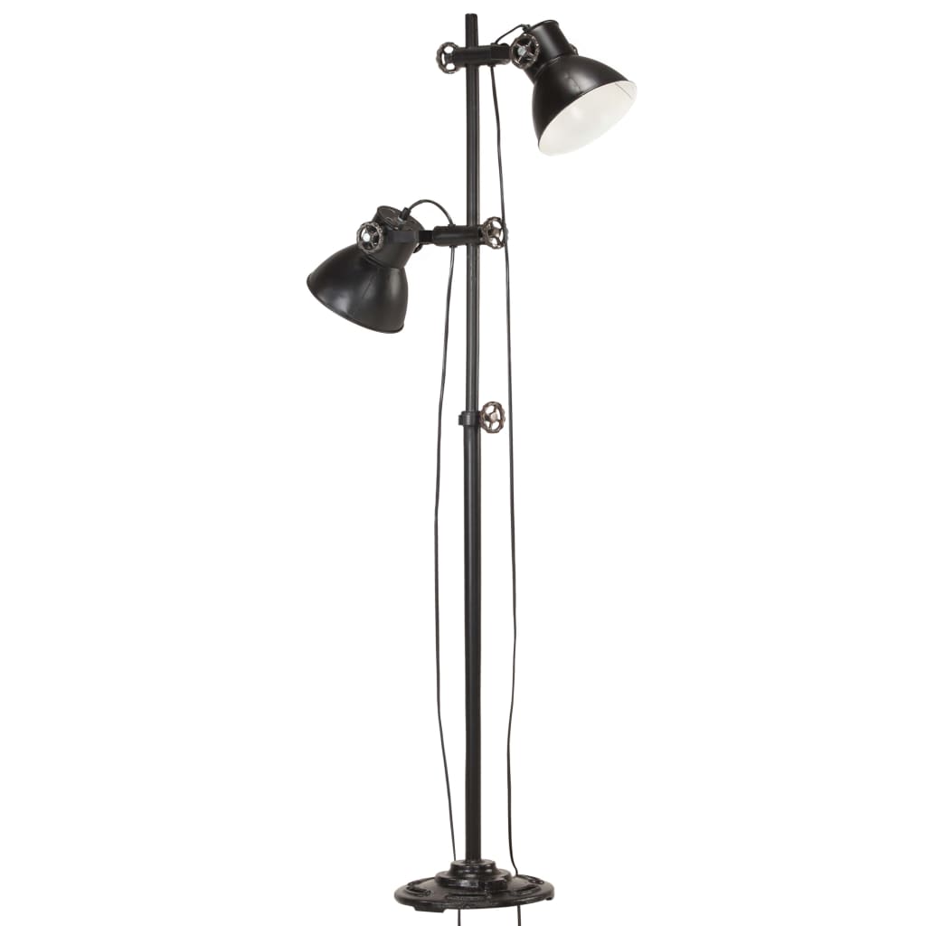 Stehlampe 2-flammig Schwarz E27 Gusseisen online kaufen