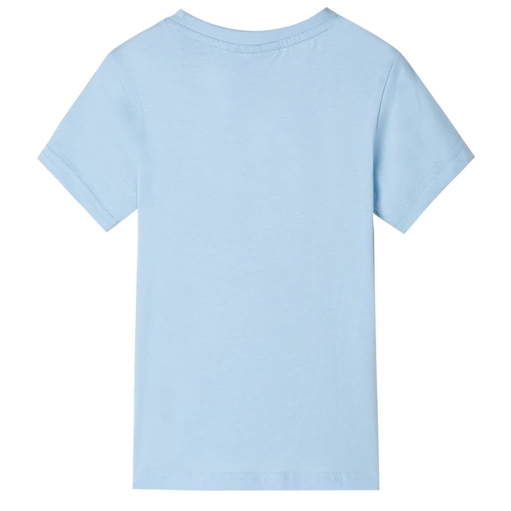 Kinder T-Shirt Hellblau Größe 140 - Mit Tretroller Print, 100% Baumwolle