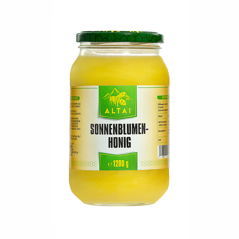 Russische Produkte Honig Quartett Altai PREMIUM-Bergblüten- Engelwurz- Steinklee- Sonnenblumenhonig