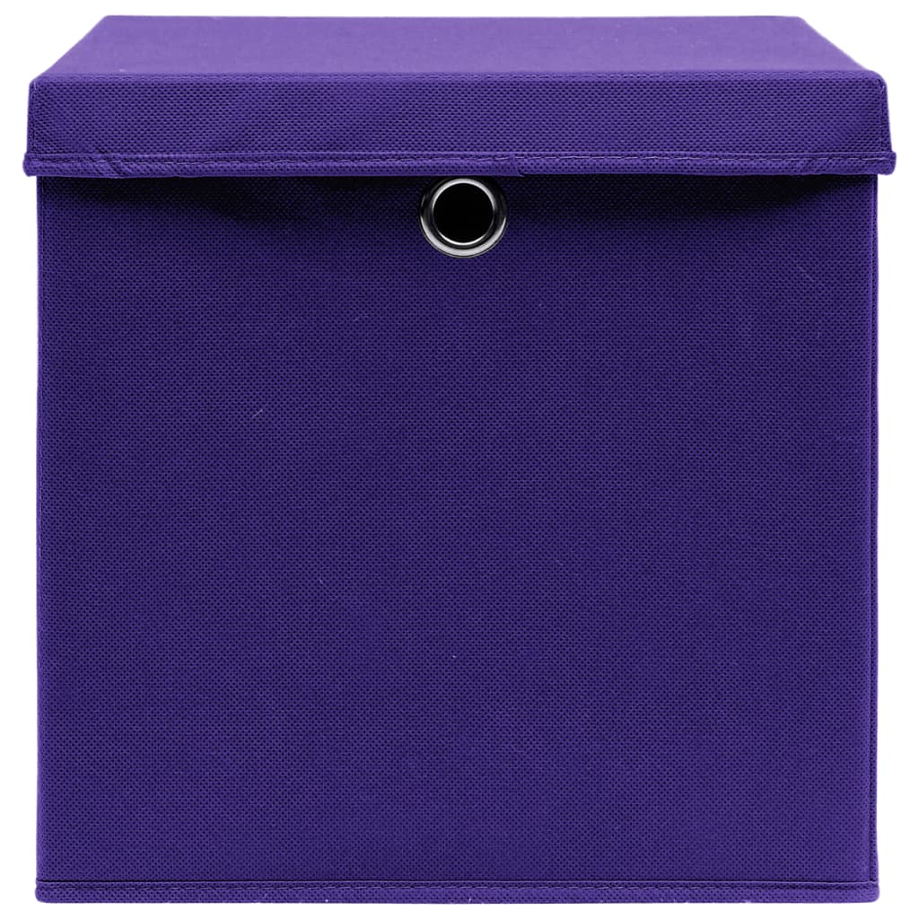 Aufbewahrungsboxen mit Deckeln 10 Stk. 28x28x28 cm Lila 10
