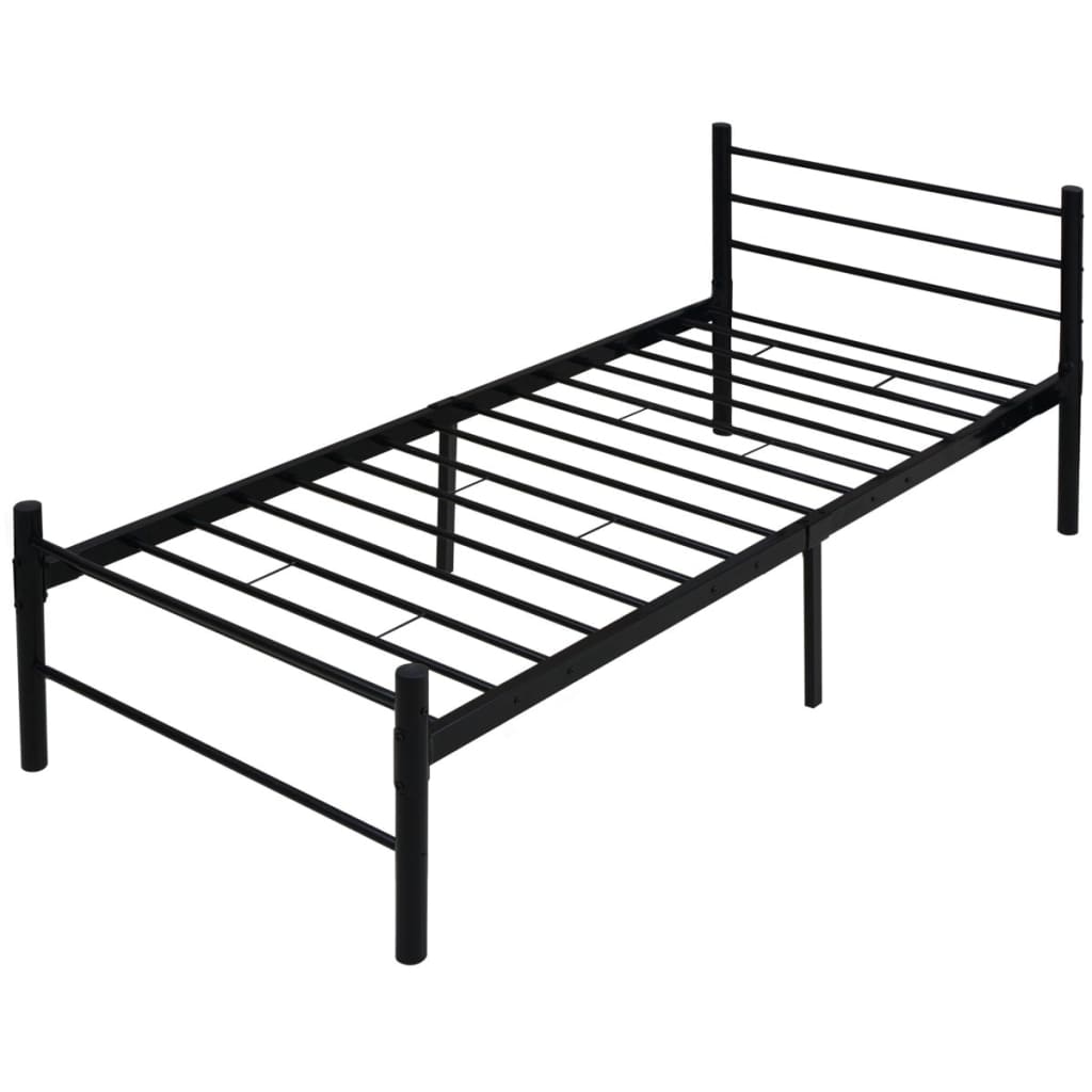 Günstige Betten Mit Matratze Und Lattenrost 90x200 Bett mit Matratze Schwarz Metall 90x200 cm online kaufen