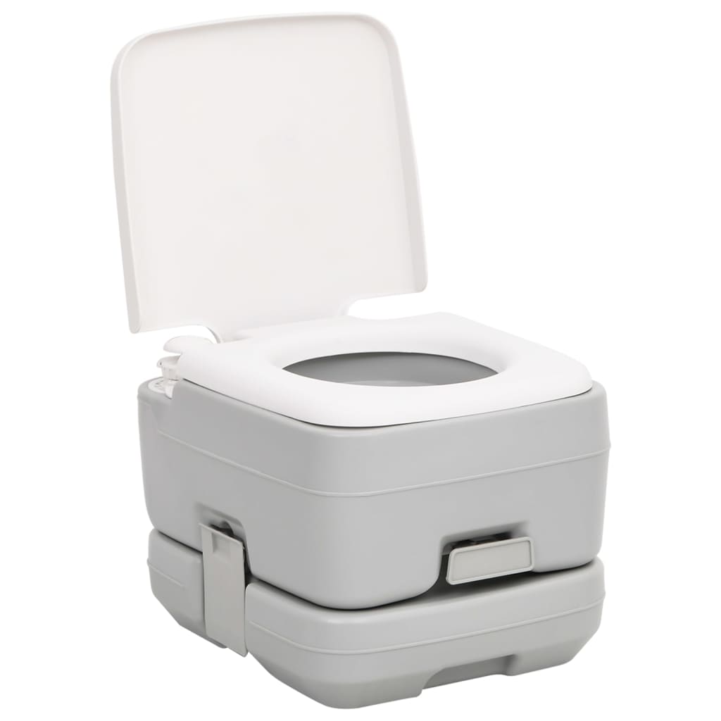 Camping-Toilette Tragbar Grau und Weiß 10+10 L HDPE online kaufen 