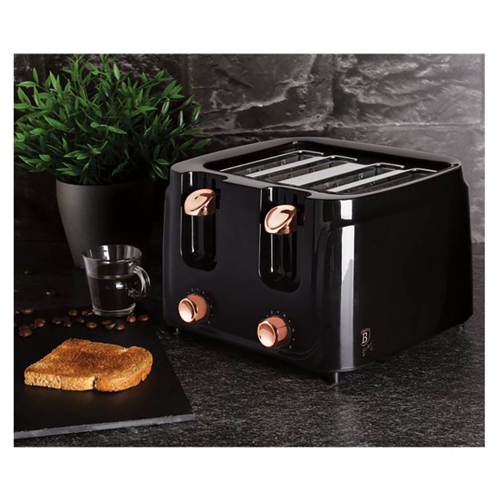 Berlinger House 4 Slice Toaster, Black Rose Collection House 4Slice