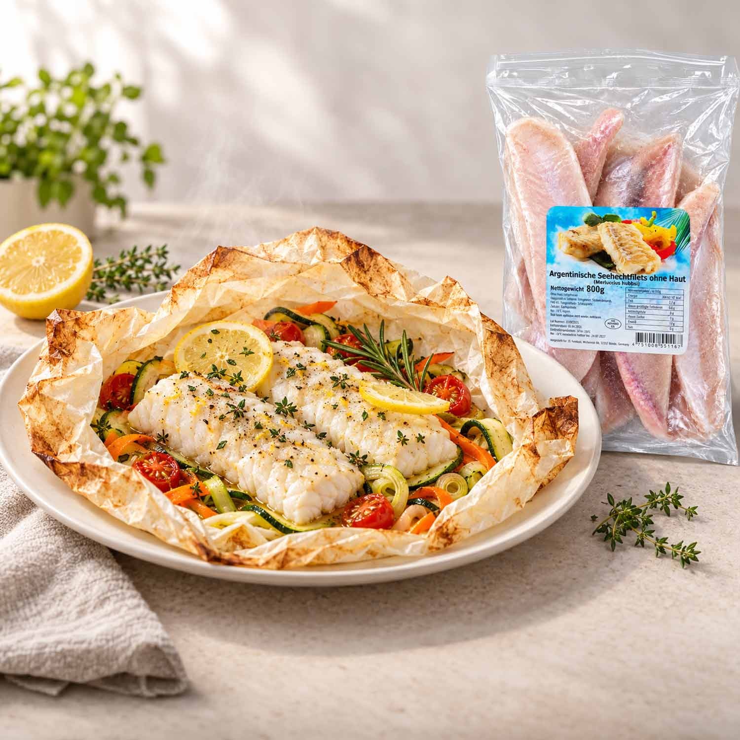 Argentinische Seehechtfilets ohne Haut – zarter Wildfisch (TK, 800 g)