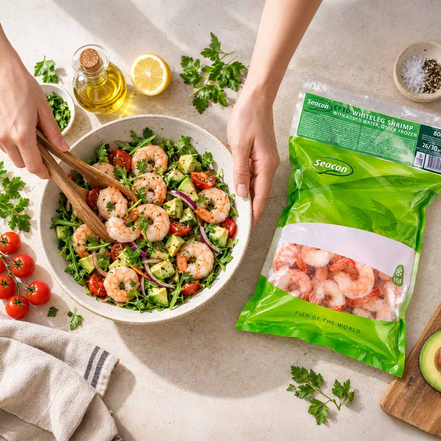 Seacon Garnelen 26/30 – saftige Whiteleg Shrimps, gekocht & geschält (TK, 800 g)