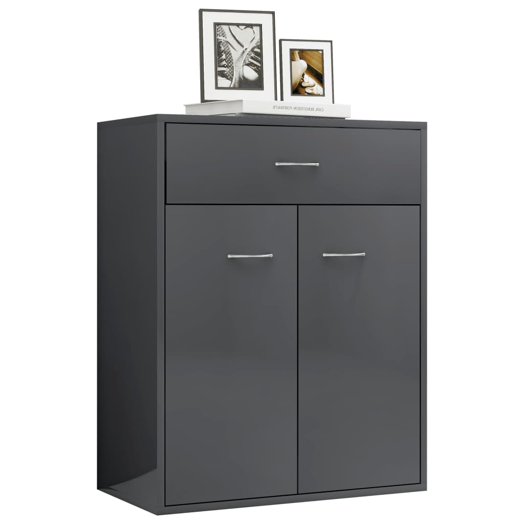 Qnhdfrt Sideboard In Räuchereiche - Kompakter Beistellschrank Mit 2 Türen & Schublade Für Wohnzimmer, Küche & Flur