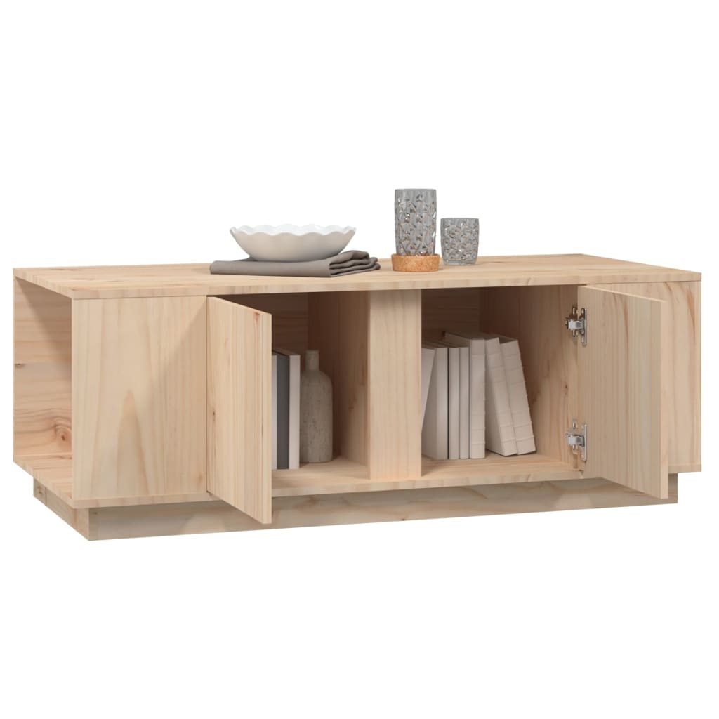 Bologna Elegante Massivholz Kiefer kleiner Couchtisch | Farbe Weiß