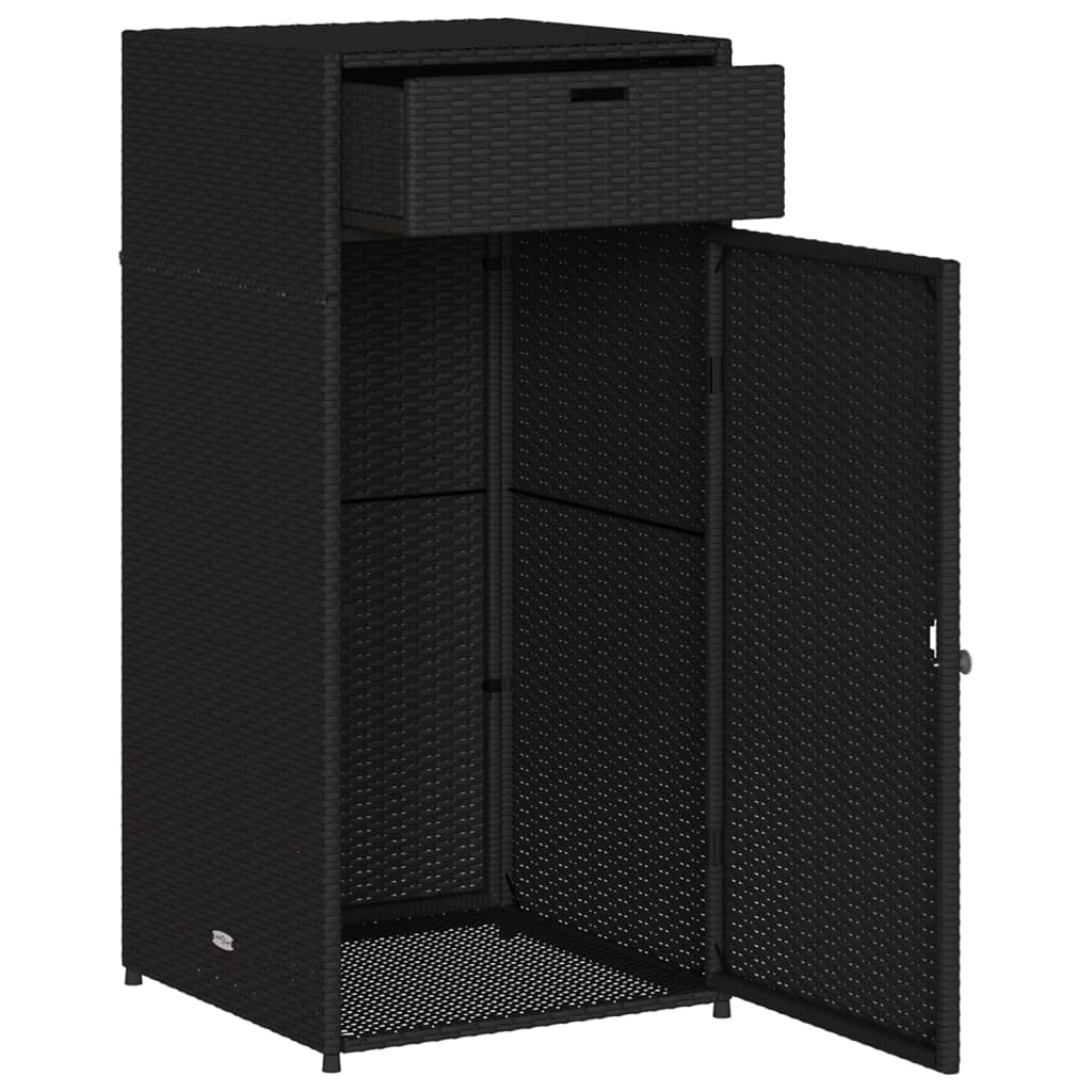 Gartenschrank Schwarz 55x55x111 Cm Poly Rattan | Au Produktbild-Vorschau 11