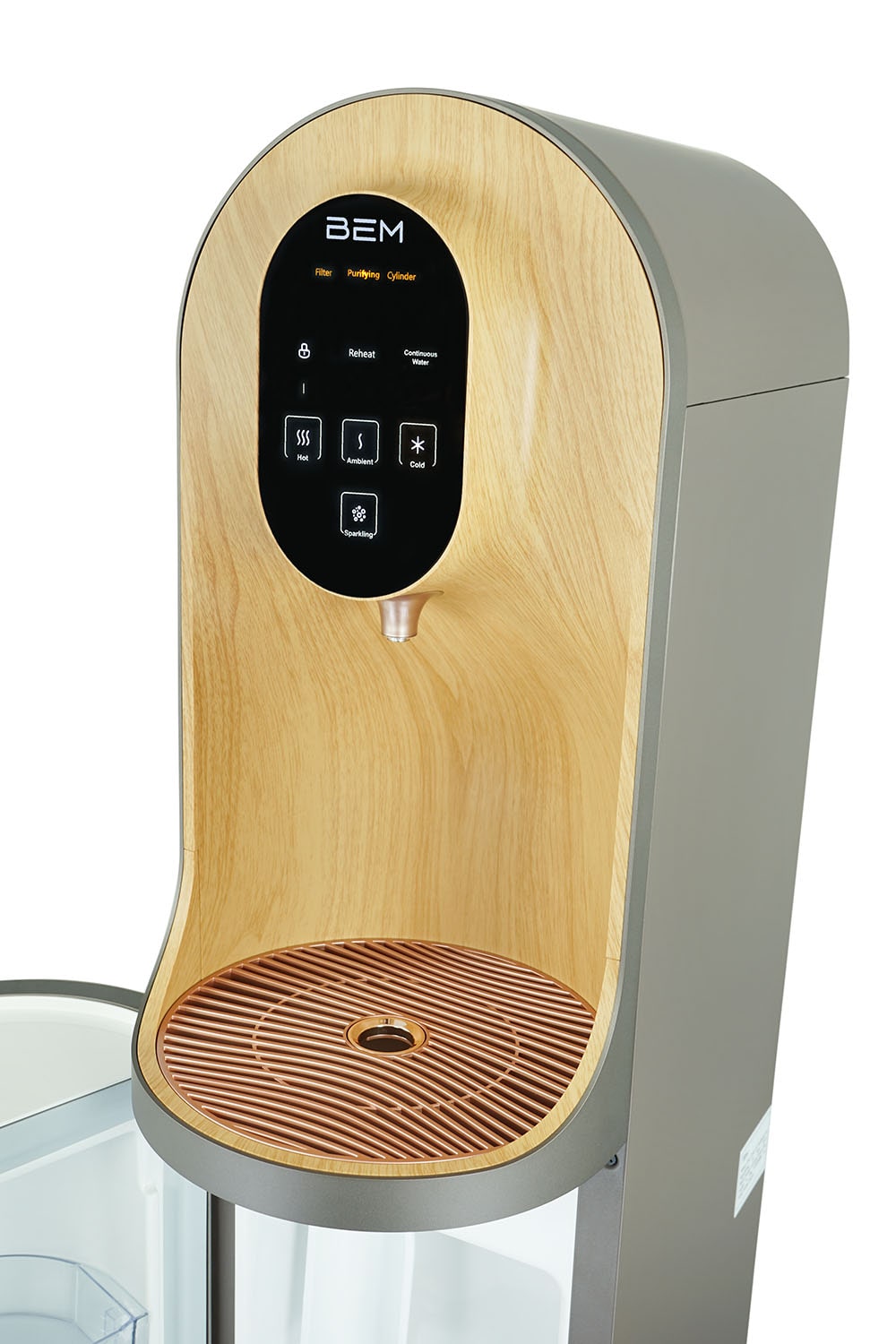 BEM Lora BEM Lora RO Design Umkehrosmose Wasserspender Standgerät mit Kühlfach für Büro, Praxen und Zuhause