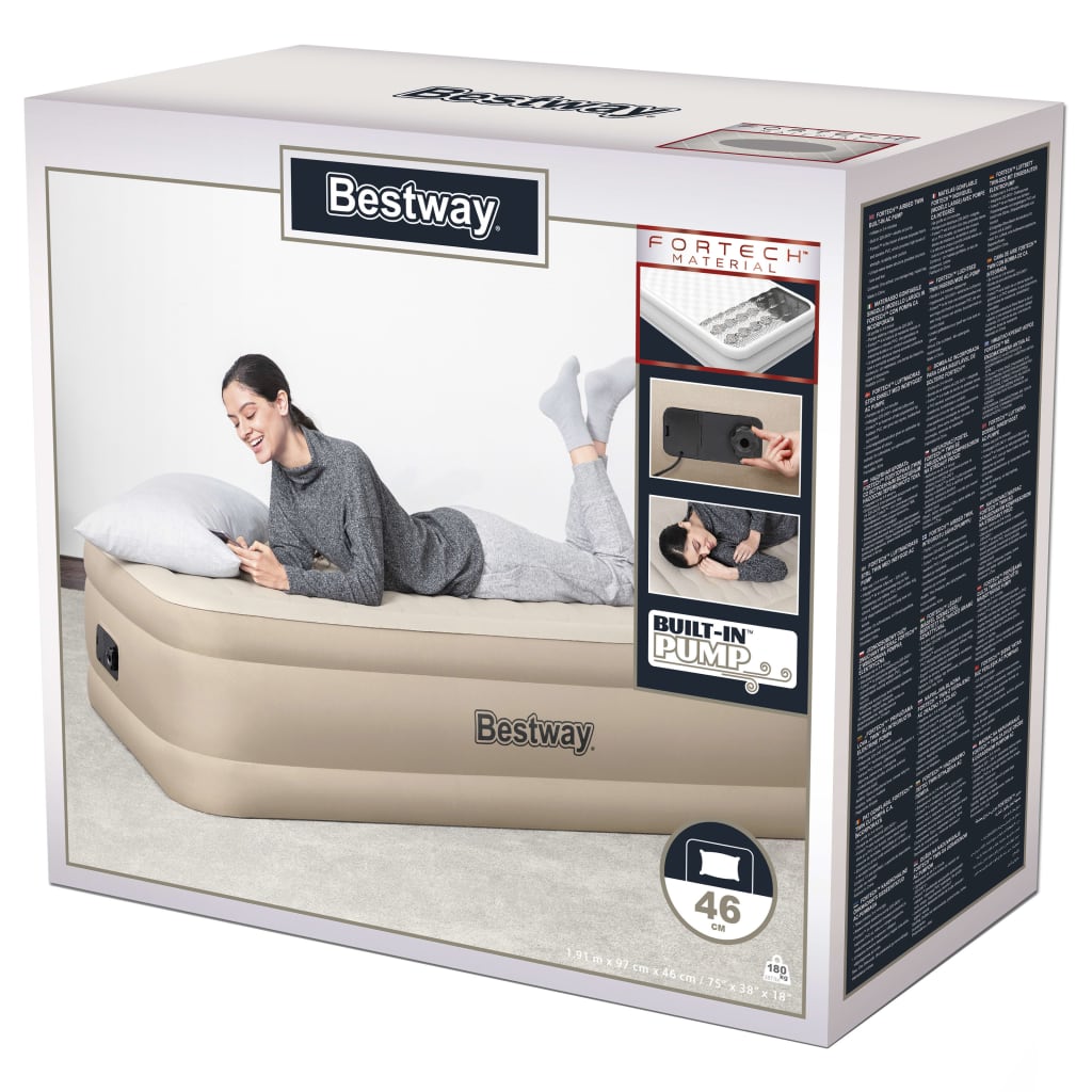 Bestway Fortech Luftbett mit Eingebauter Wechselstrom-Pumpe Twin online